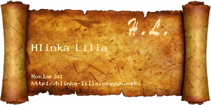 Hlinka Lilla névjegykártya